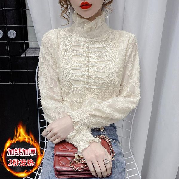 dress women blouse women's lace autumn winter longsleeved blusas ropa de mujer, White
dress women blouse women's lace autumn winter longsleeved blusas ropa de mujer, White