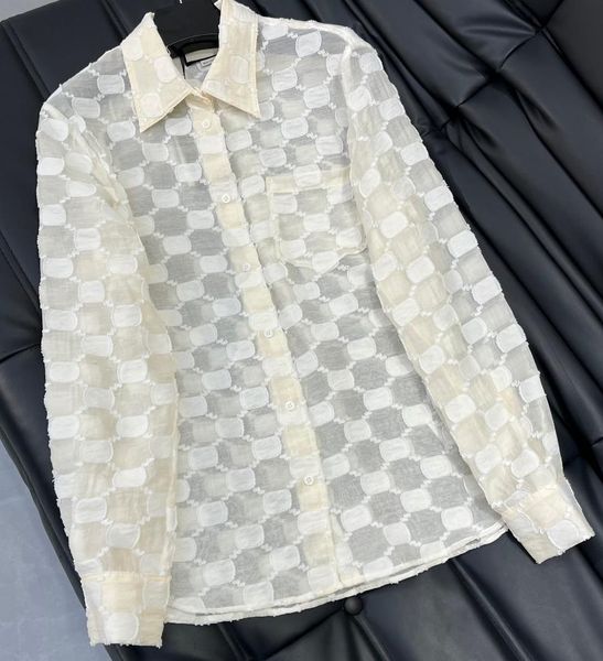 jacquard letter designer tee women mesh tees long sleeve fashion lapel neck t shirts, White
jacquard letter designer tee women mesh tees long sleeve fashion lapel neck t shirts, White