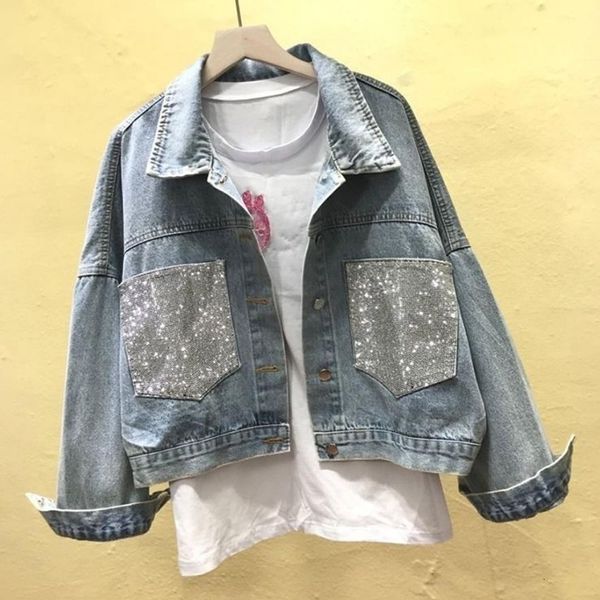women's jackets rimocy crystal pocket cropped denim jackets women autumn long sleeve loose jacket woman button up streetwear jean outwe, Black;brown
women's jackets rimocy crystal pocket cropped denim jackets women autumn long sleeve loose jacket woman button up streetwear jean outwe, Black;brown