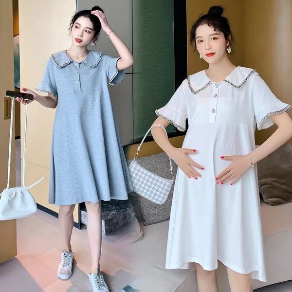 maternity dresses summer pregnant women dresses maternity casual clothes pregnancy lapel dress solid color short-sleeved t-shirt female a sk, White
maternity dresses summer pregnant women dresses maternity casual clothes pregnancy lapel dress solid color short-sleeved t-shirt female a sk, White