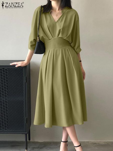 dresses zanzea women fashion dresses 2022 summer short sleeve midi vestido elegant vneck short sleeve zipper up high waist pleated robe, Black;gray
dresses zanzea women fashion dresses 2022 summer short sleeve midi vestido elegant vneck short sleeve zipper up high waist pleated robe, Black;gray
