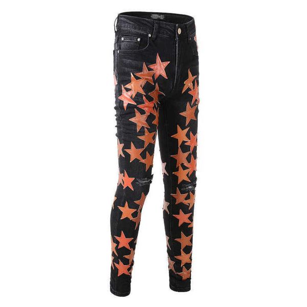 skinny cool brand 2023 fashion pants stylish leisure ripped men's high street jeans designer star trend youth craft elastic slim 1pku l, Blue 
skinny cool brand 2023 fashion pants stylish leisure ripped men's high street jeans designer star trend youth craft elastic slim 1pku l, Blue