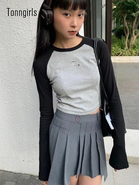 women's t-shirt tonngirls american retro t shirt women skinny long sleeve crop y2k vintage tshirts autumn 2000s streetwear tee female, White
women's t-shirt tonngirls american retro t shirt women skinny long sleeve crop y2k vintage tshirts autumn 2000s streetwear tee female, White