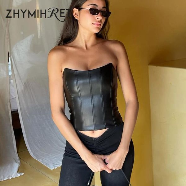 tanks zhymihret vintage strapless pu corset women back zipper tank y2k clothes female 2022 summer streetwear, Black;white
tanks zhymihret vintage strapless pu corset women back zipper tank y2k clothes female 2022 summer streetwear, Black;white