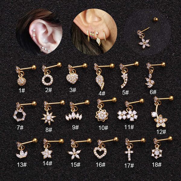 piercing cubic zirconia earrings stud heart cross drop stainless steel pin anti-allergy studs earring body ornaments ear bone nail 14k real, Golden;silver
piercing cubic zirconia earrings stud heart cross drop stainless steel pin anti-allergy studs earring body ornaments ear bone nail 14k real, Golden;silver