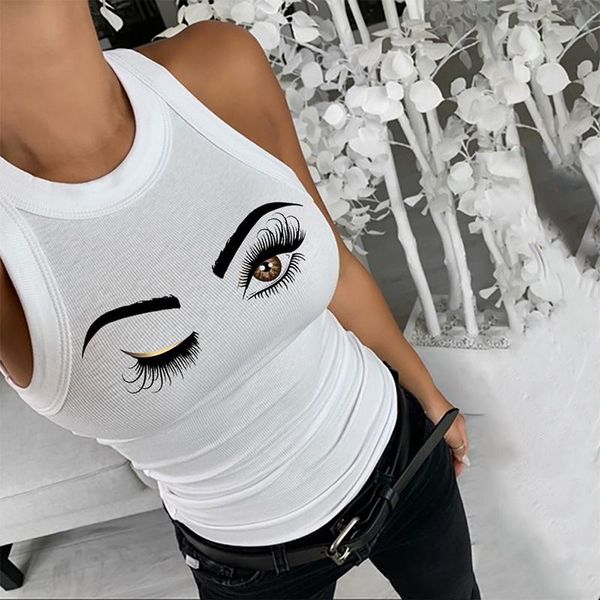 tanks 2021 summer women o neck eyelash print sleeveless kawaii clubwear white sister tshirts casual tight ladies tank, Black;white
tanks 2021 summer women o neck eyelash print sleeveless kawaii clubwear white sister tshirts casual tight ladies tank, Black;white