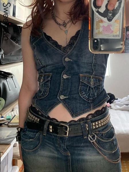 vests y2k denim crop jacket racerback vest grunge waistcoat pockets streetwear women sleeveless button vintage corsetier, Black;white
vests y2k denim crop jacket racerback vest grunge waistcoat pockets streetwear women sleeveless button vintage corsetier, Black;white