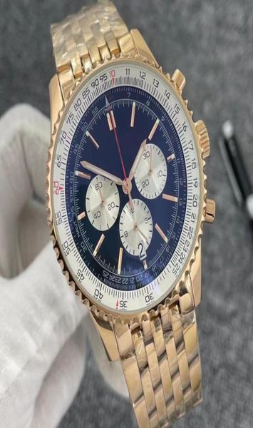 b01 46mm new quality navitimer watch chronograph quartz movement yellow gold case black dial 50th anniversary men watch stainless 4257563
b01 46mm new quality navitimer watch chronograph quartz movement yellow gold case black dial 50th anniversary men watch stainless 4257563