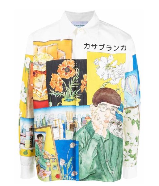 23ss new casablanca designer fashion classic men and women silk casual shirt melancholy artist oil painting high texture japanese style long, White;black
23ss new casablanca designer fashion classic men and women silk casual shirt melancholy artist oil painting high texture japanese style long, White;black