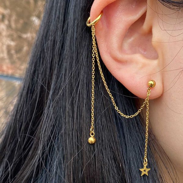 charm 1 buah anting-anting kancing hati bintang baja tahan karat untuk wanita anting-anting menjuntai warna perak emas desain rumbai perhias, Golden
charm 1 buah anting-anting kancing hati bintang baja tahan karat untuk wanita anting-anting menjuntai warna perak emas desain rumbai perhias, Golden
