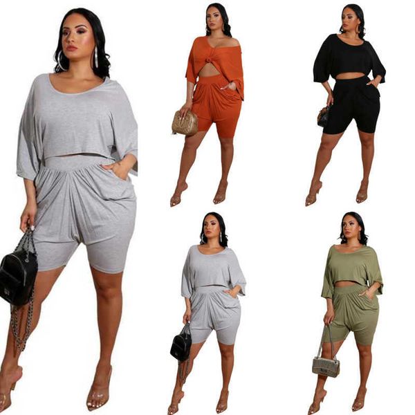 new arrival designer womens tracksuit two piece set 2023 summer fashion solid color pleated loose split sleeve shorts leisure suits, Gray
new arrival designer womens tracksuit two piece set 2023 summer fashion solid color pleated loose split sleeve shorts leisure suits, Gray
