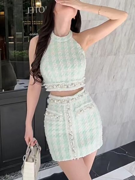 two piece dress french luxury beading small fragrant tweed two piece set women crop skirt suit summer plaid 2 piece sets 230428, White
two piece dress french luxury beading small fragrant tweed two piece set women crop skirt suit summer plaid 2 piece sets 230428, White