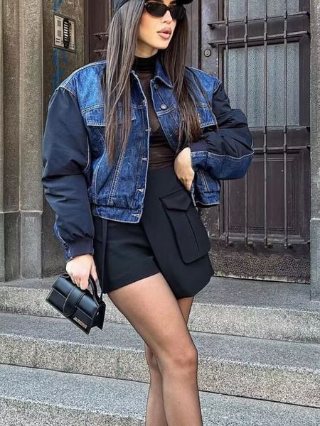 women's jackets women fashion spliced cowboy pilot jacket coat vintage long sleeve button-up female outerwear chic overshirt 230428, Black;brown
women's jackets women fashion spliced cowboy pilot jacket coat vintage long sleeve button-up female outerwear chic overshirt 230428, Black;brown