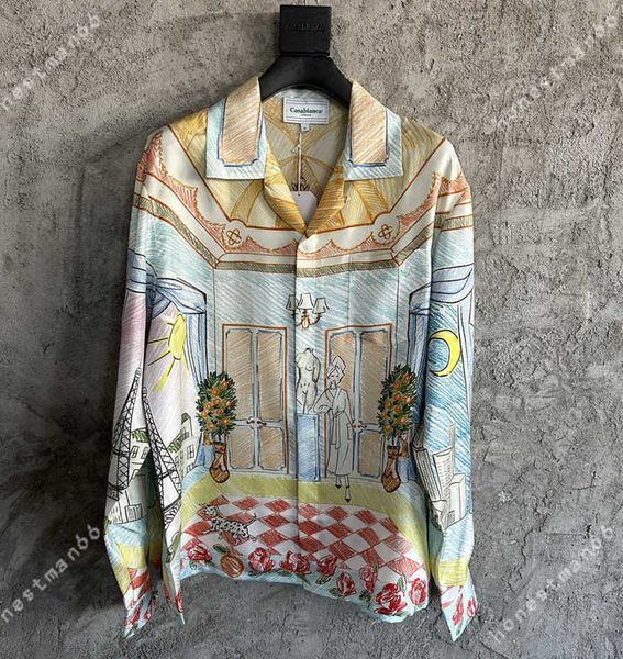 23ss new casablanca designer fashion classic men and women silk casual shirt sketch painting dream printing lazy loose casual style light lu, White;black
23ss new casablanca designer fashion classic men and women silk casual shirt sketch painting dream printing lazy loose casual style light lu, White;black