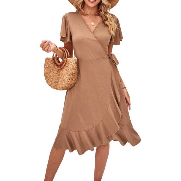 summer cross v neck dress short sleeve lace up irregular tight skirt, Black;gray
summer cross v neck dress short sleeve lace up irregular tight skirt, Black;gray