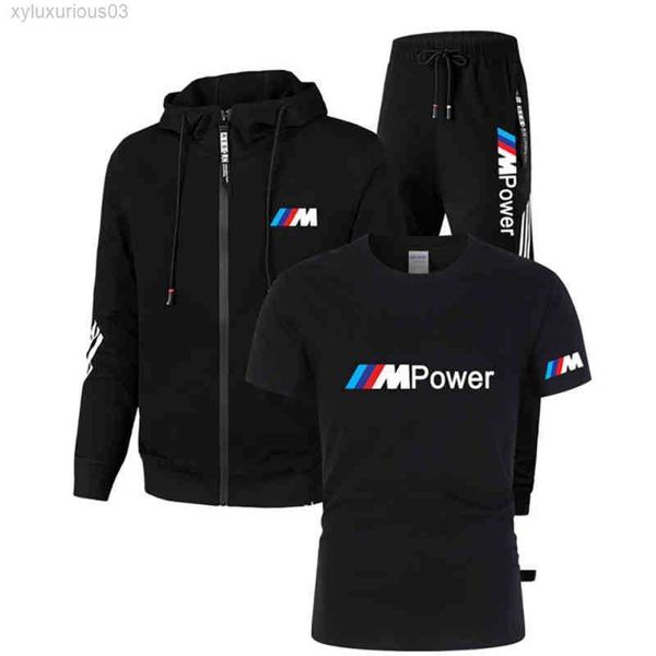 2023 bmw m men's casual sportswear hoodie spring thin zipper suit + t-shirt three-piece fitness jogging, White;black
2023 bmw m men's casual sportswear hoodie spring thin zipper suit + t-shirt three-piece fitness jogging, White;black