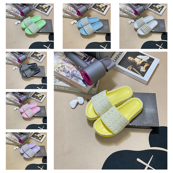fashion braid sole beach slippers women flats thick bottom heel summer ladies designer fashion flip flops quilted leather womens slides shoe, Black
fashion braid sole beach slippers women flats thick bottom heel summer ladies designer fashion flip flops quilted leather womens slides shoe, Black