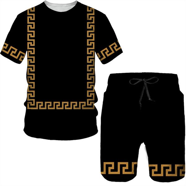 men's tracksuits summer tracksuit vintage stripe 3d print tee/set fashion luxury outfit t-shirts shorts jogging suit male casual street, Gray
men's tracksuits summer tracksuit vintage stripe 3d print tee/set fashion luxury outfit t-shirts shorts jogging suit male casual street, Gray