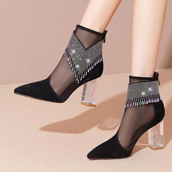 sandals summer fashion boots women 2022 new glitter rhinestone ladies pointed toe chunky heel shoes dress party female mesh sandals j230428, Black
sandals summer fashion boots women 2022 new glitter rhinestone ladies pointed toe chunky heel shoes dress party female mesh sandals j230428, Black