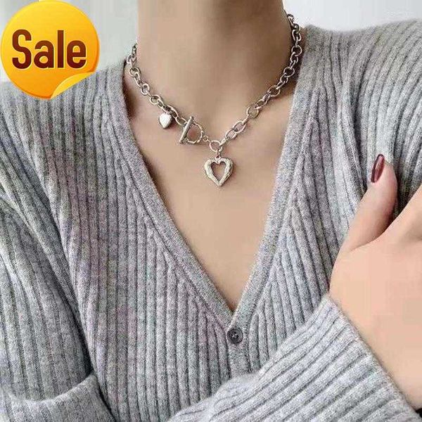 pendant necklaces simple hollow love metal ot buckle necklace 2023 sweet o word chain clavicle girls fashion birthday jewelry, Silver 
pendant necklaces simple hollow love metal ot buckle necklace 2023 sweet o word chain clavicle girls fashion birthday jewelry, Silver