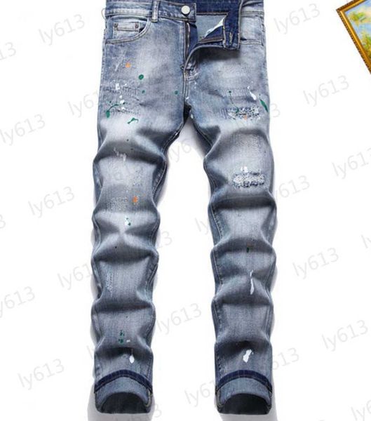 summer mens designer jeans spring trendy distressed print embellishments fashion casual loose fitting versatile slim pants male denim trouse, Blue
summer mens designer jeans spring trendy distressed print embellishments fashion casual loose fitting versatile slim pants male denim trouse, Blue