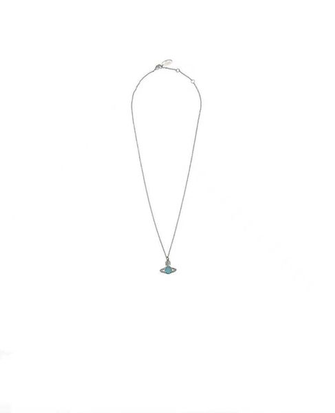 western queen mother's new vivian lake blue rotating lucky pearl saturn women's fashion versatile necklace, Silver
western queen mother's new vivian lake blue rotating lucky pearl saturn women's fashion versatile necklace, Silver