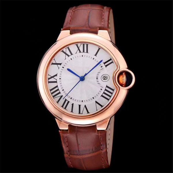 

luxury mens watch womens couple watch 42mm/36mm movement watch boutique 904l stainless steel watch chain leather strap luminous waterproof w, Slivery;brown