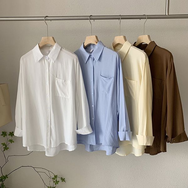 autumn women blouse spring fashion office lady loose solid color long sleeve shirt elegant shirt blusa mujer, White
autumn women blouse spring fashion office lady loose solid color long sleeve shirt elegant shirt blusa mujer, White