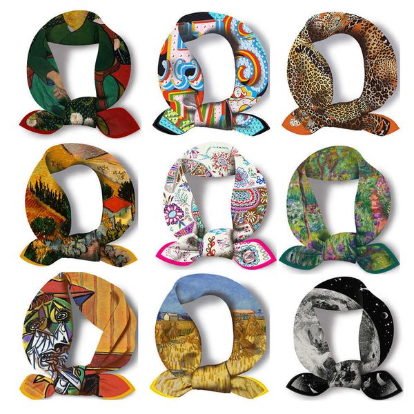 scarves 2023 new women small satin silk scarf square print wrap foulard femme handkerchief bandana neck hair skinny tie scarves shawls j2304, Blue;gray
scarves 2023 new women small satin silk scarf square print wrap foulard femme handkerchief bandana neck hair skinny tie scarves shawls j2304, Blue;gray