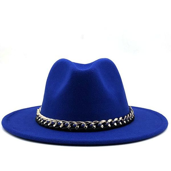 autumn winter solid color wide brim wool felt fedora hat with golden chain women men jazz party formal cap black green, Blue;gray
autumn winter solid color wide brim wool felt fedora hat with golden chain women men jazz party formal cap black green, Blue;gray