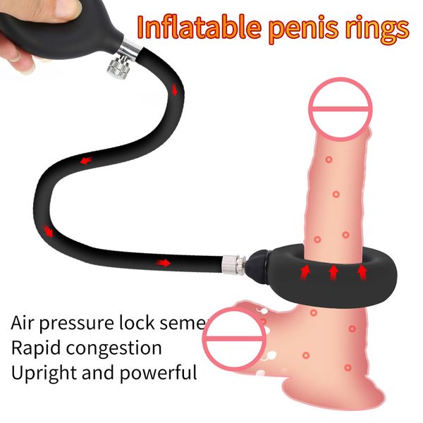 sewing notions liquid silicone inflatable ball ring inflatable sperm-locking ring ejaculation delay rubber enlargement for male, Black
sewing notions liquid silicone inflatable ball ring inflatable sperm-locking ring ejaculation delay rubber enlargement for male, Black