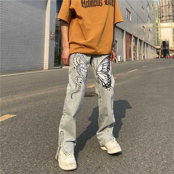 street jeans for male minority design sense zipper split straight tube long pantschina, Blue
street jeans for male minority design sense zipper split straight tube long pantschina, Blue