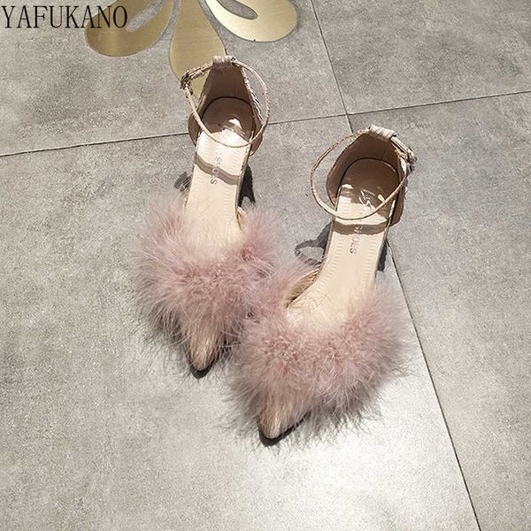 sandals fashion hairy high heels womens shallow mouth word buckle fairy style pointed toe stiletto party dress shoes pink fur pumps 6cm j230, Black
sandals fashion hairy high heels womens shallow mouth word buckle fairy style pointed toe stiletto party dress shoes pink fur pumps 6cm j230, Black