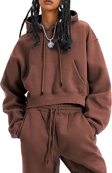 cozypoin womens fleece 2 piece outfits sweatsuit crop and joggers pants hoodie pullover tracksuit set, Red;black
cozypoin womens fleece 2 piece outfits sweatsuit crop and joggers pants hoodie pullover tracksuit set, Red;black
