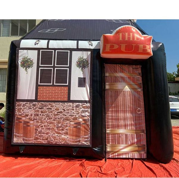 6mx4m new arrival 5x4m inflatable pub with chimney movable house tent inflatables party bar for outdoor entertainment, Black;white
6mx4m new arrival 5x4m inflatable pub with chimney movable house tent inflatables party bar for outdoor entertainment, Black;white