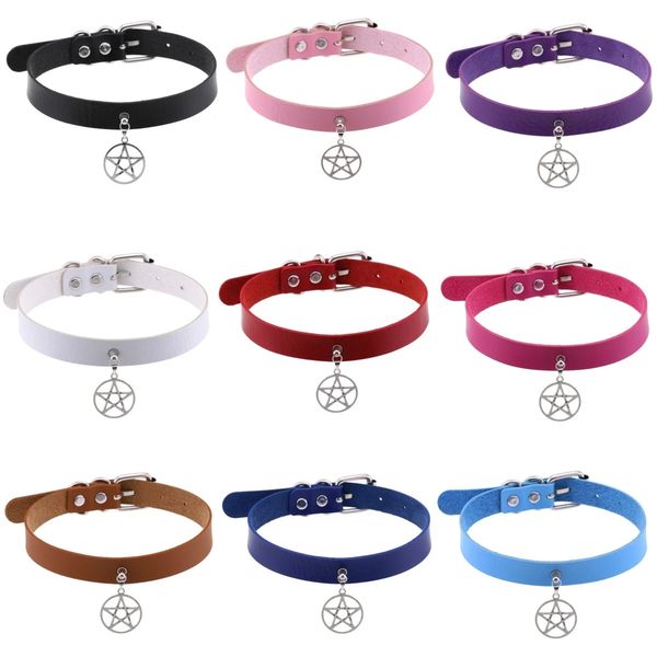 multicolor hip hop round star pendant torques necklace for women black pu leather necklace gothic accessories, Golden;silver
multicolor hip hop round star pendant torques necklace for women black pu leather necklace gothic accessories, Golden;silver