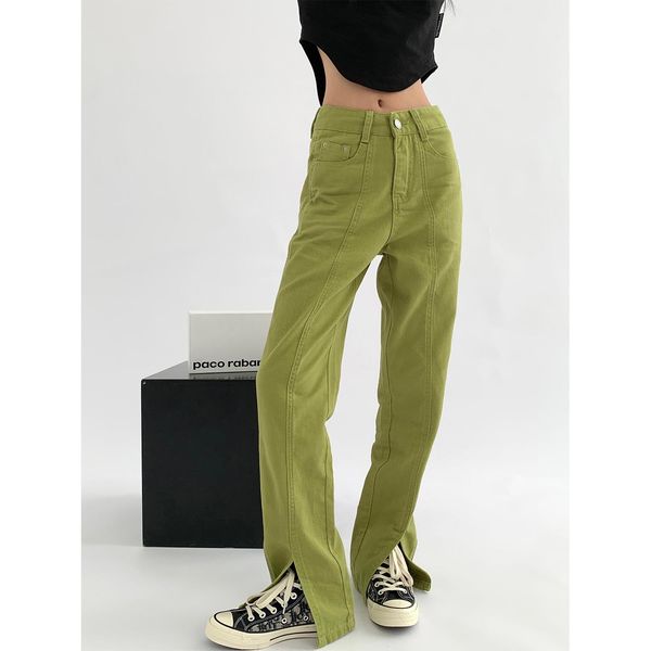 jeans zhisilao new green straight jeans women vintage casual split high waist full length denim pants autumn 2022, Blue
jeans zhisilao new green straight jeans women vintage casual split high waist full length denim pants autumn 2022, Blue