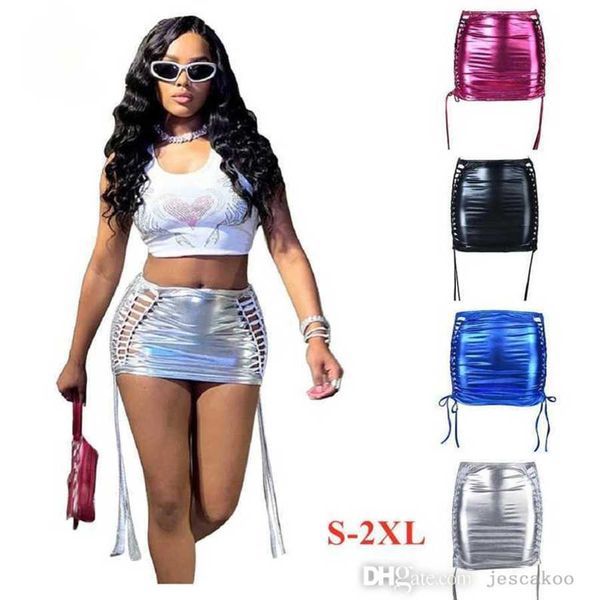 women shiny pu leather mini skirt 2023 summer designer clothing solid color hollow out tassel lace-up stretchy 2xl skirts, Black
women shiny pu leather mini skirt 2023 summer designer clothing solid color hollow out tassel lace-up stretchy 2xl skirts, Black