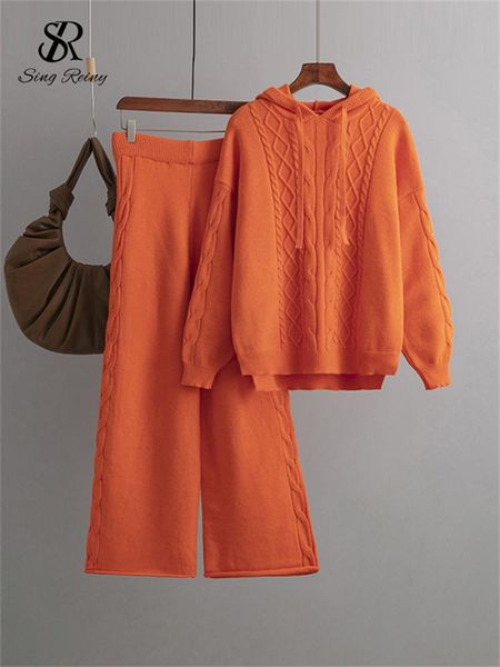 pants singreiny drawstring hooded women knitted sets irregular loose sweater+casual wide leg long pants winter warm two pieces suits, White
pants singreiny drawstring hooded women knitted sets irregular loose sweater+casual wide leg long pants winter warm two pieces suits, White