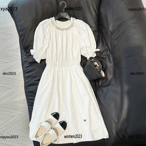 luxury designer dress lace short sleeves dress party dresses new style fashion collar pleated pearl rhinestone decorative dress, White;black
luxury designer dress lace short sleeves dress party dresses new style fashion collar pleated pearl rhinestone decorative dress, White;black