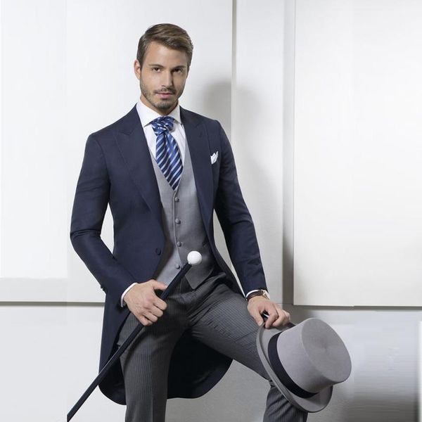 blazers long navy blue coats tailcoat morning coat wedding suits for men male blazer slim fit suit with striped pants for party 3 pieces, White;black
blazers long navy blue coats tailcoat morning coat wedding suits for men male blazer slim fit suit with striped pants for party 3 pieces, White;black