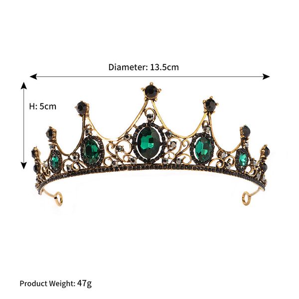 ts-0004 new bride crown vintage baroque crown new alloy green diamond small crown colorful flower crown birthday party gift headwear, Silver
ts-0004 new bride crown vintage baroque crown new alloy green diamond small crown colorful flower crown birthday party gift headwear, Silver