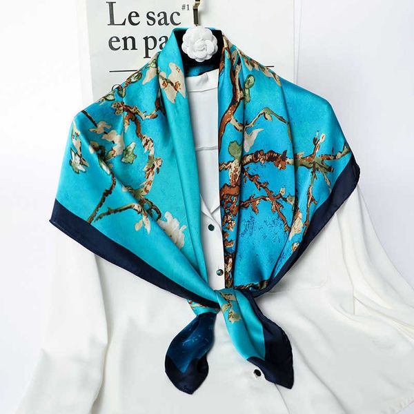 scarves 2021 spain fashion van gogh oil painting floral square silk scarf lady print soft shawls and wraps bufandas muslim hijab 9090cm j230, Blue;gray
scarves 2021 spain fashion van gogh oil painting floral square silk scarf lady print soft shawls and wraps bufandas muslim hijab 9090cm j230, Blue;gray