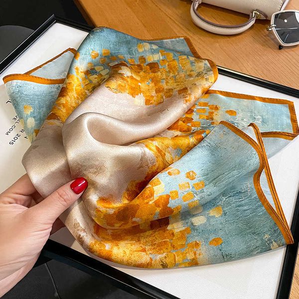 scarves 2023 new 100 real silk scarf fashion lady small neck foulard female bandana spring design scarves for women hijab shawl wraps j23042, Blue;gray
scarves 2023 new 100 real silk scarf fashion lady small neck foulard female bandana spring design scarves for women hijab shawl wraps j23042, Blue;gray