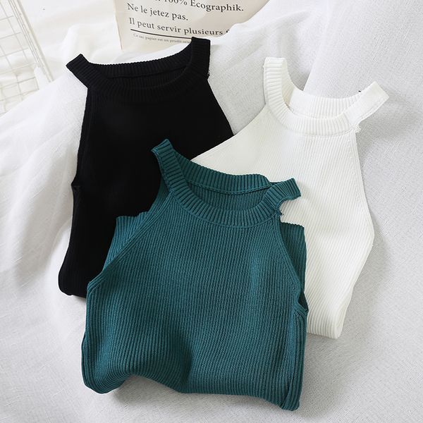 womens tanks camis y2k crop black knitted off shoulder summer tank female oneck streetwear tee elastic solid for 230428, White
womens tanks camis y2k crop black knitted off shoulder summer tank female oneck streetwear tee elastic solid for 230428, White