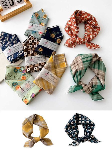 scarves 1pc cotton linen square scarf diy bandana headband striped floral hair scarf small shawls headscarf all match hand kerchief j230428, Blue;gray
scarves 1pc cotton linen square scarf diy bandana headband striped floral hair scarf small shawls headscarf all match hand kerchief j230428, Blue;gray
