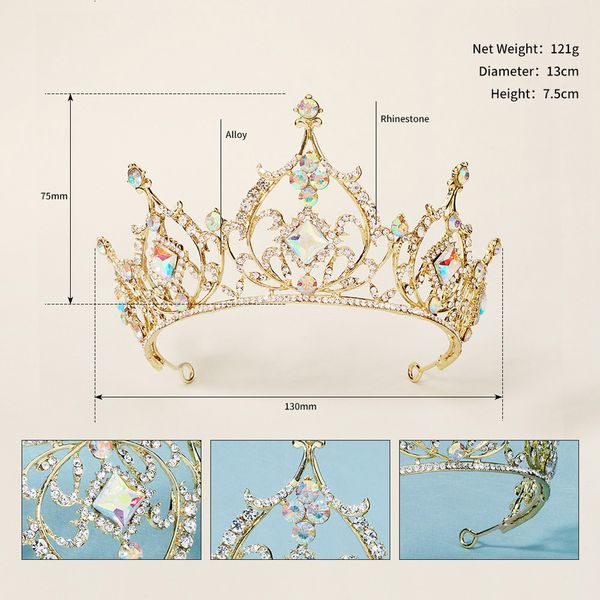 ts-0090 bridal crown colorful ab crystal birthday crown wedding headwear alloy rhinestone headband headwear, Silver
ts-0090 bridal crown colorful ab crystal birthday crown wedding headwear alloy rhinestone headband headwear, Silver