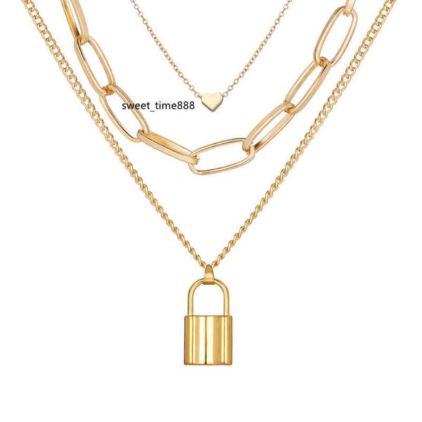 new high-quality multi-layer pendant necklaces creative retro simple peach heart lock pendant three-layer sweater chain wholesale, Silver
new high-quality multi-layer pendant necklaces creative retro simple peach heart lock pendant three-layer sweater chain wholesale, Silver