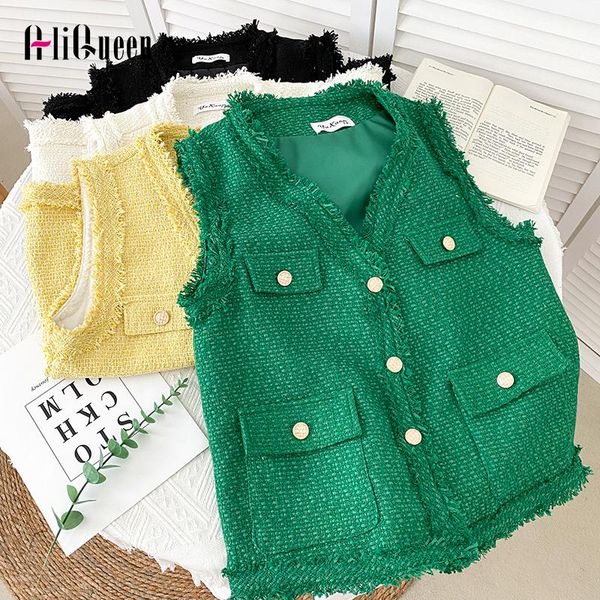 leather korean fashion women vneck sleeveless tweed singlebreasted tassel vest female waistcoat mujer temperament coat white tank, Black
leather korean fashion women vneck sleeveless tweed singlebreasted tassel vest female waistcoat mujer temperament coat white tank, Black