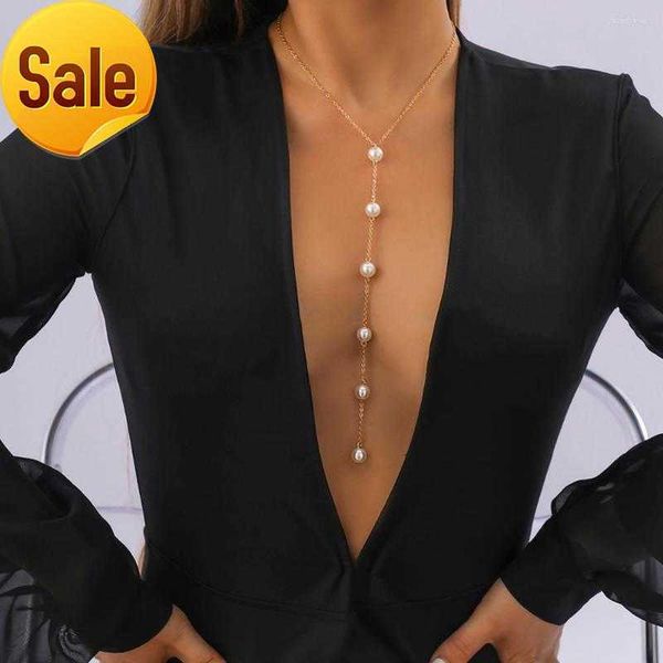 pendant necklaces long imitation pearls back necklace for women tassel pearl bikini chest chain body jewelry, Silver
pendant necklaces long imitation pearls back necklace for women tassel pearl bikini chest chain body jewelry, Silver